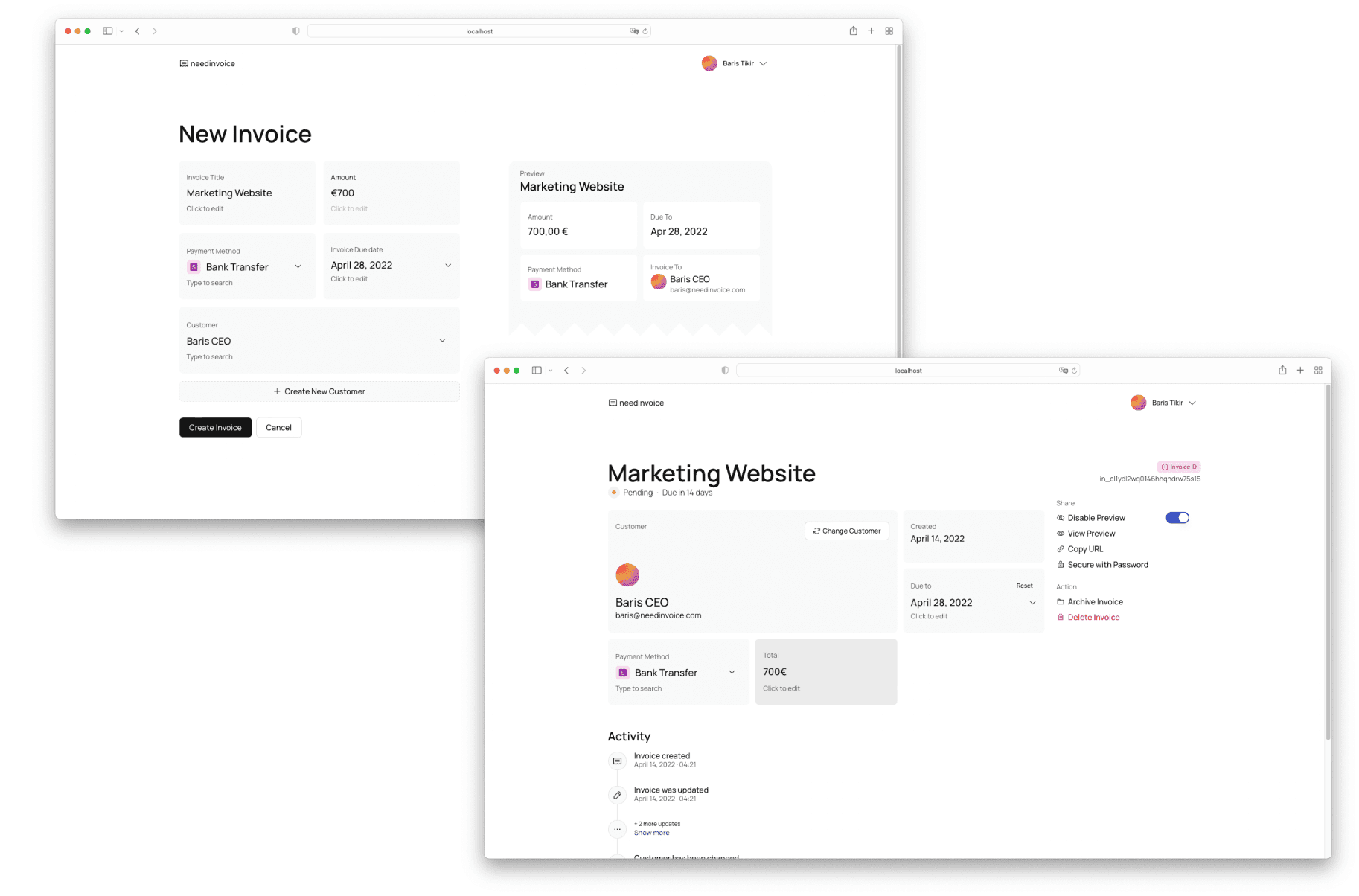 Invoices Creation